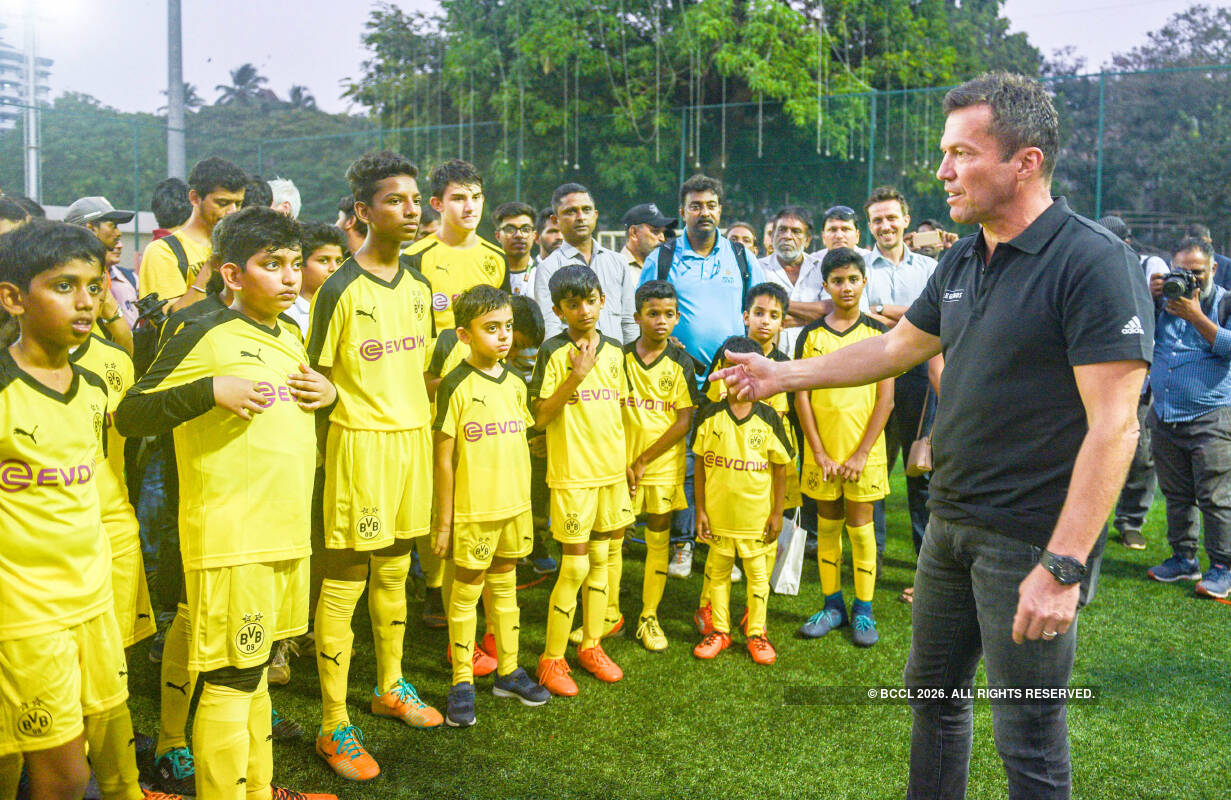 German football legend Lothar Matthaus visits Cooperage Ground