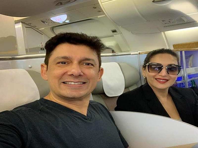 Image result for Photo: Madhuri Dixit Nene sets out on a year-end gateway with husband Dr. Shriram Nene