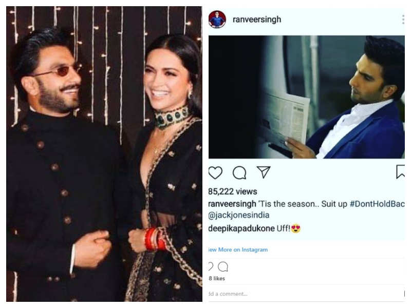 You simply shouldn't miss Deepika Padukone's reaction on Ranveer Singh's  Instagram post!