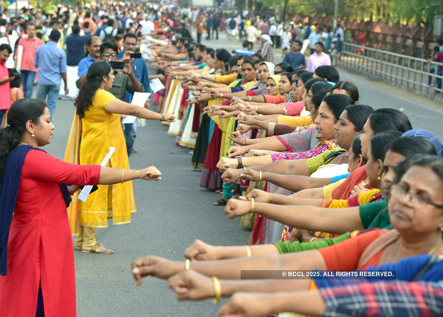 Sabarimala row: Women form '620km human chain' for equality