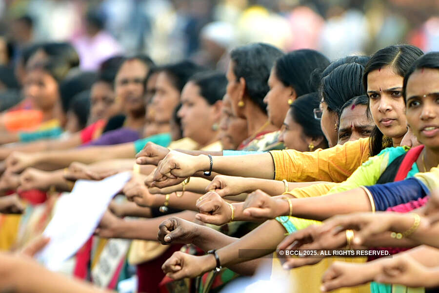 Sabarimala row: Women form '620km human chain' for equality
