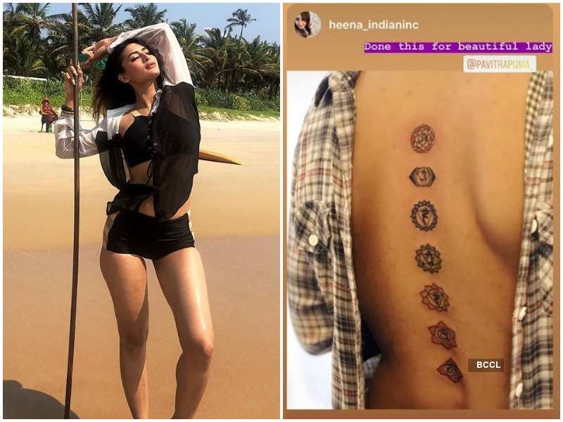 Naagin 3 actress Pavitra Punia flaunts a 7 chakra tattoo on her bare back