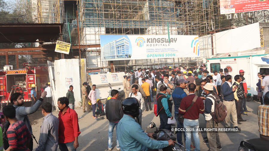 Massive fire breaks out at an under-construction hospital