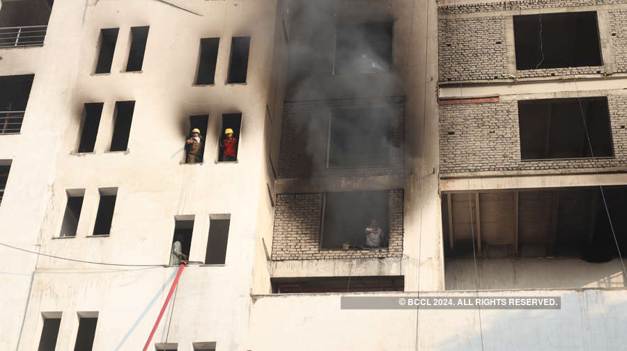 Massive fire breaks out at an under-construction hospital