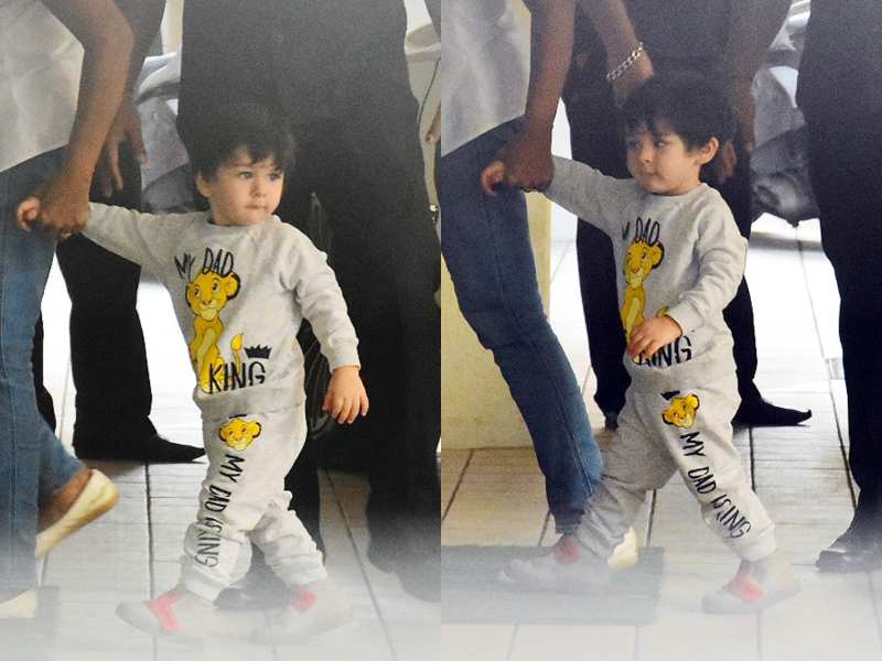 Taimur Ali Khan captured by the shutterbugs dressed in a cool tracksuit