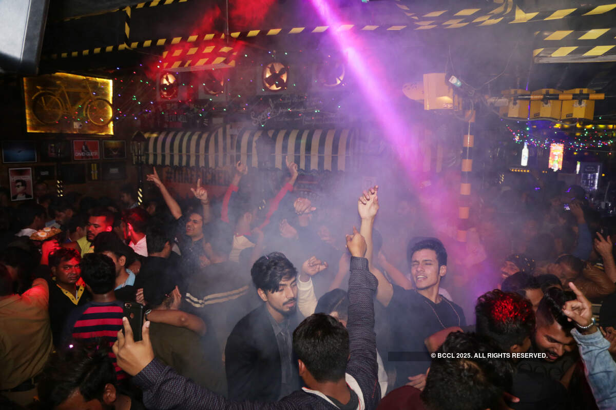 Revellers let their hair down at a city pub