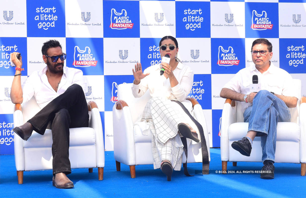 Ajay Devgn and Kajol attend the press conference of 'Plastic Banega Fantastic'