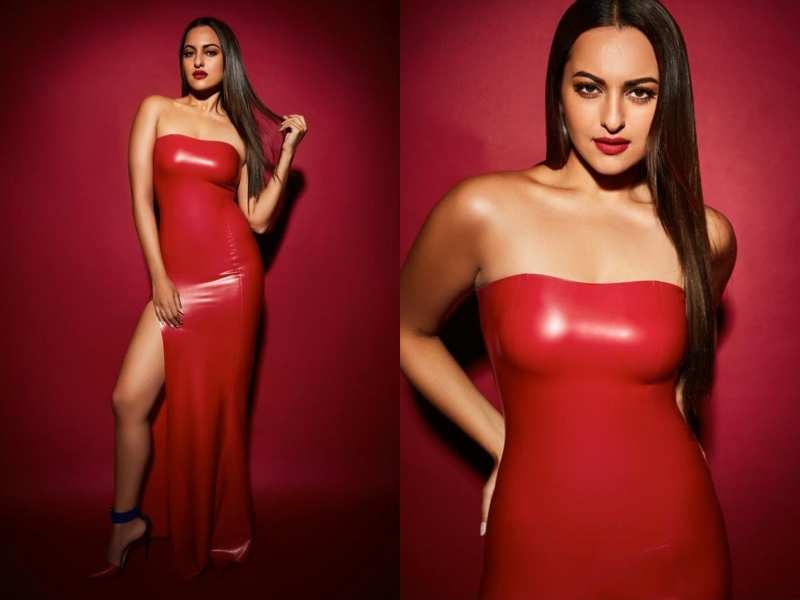 Sonakshi Devi Ki Sexy Video - Sonakshi Sinha looks sizzling hot in this red dress!