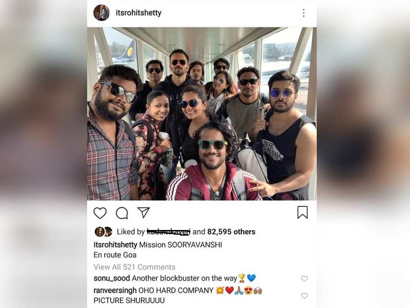 ​Rohit Shetty heads to Goa with his team for Akshay Kumar starrer 'Sooryavanshi'; Ranveer Singh and Sonu Sood wish the director
