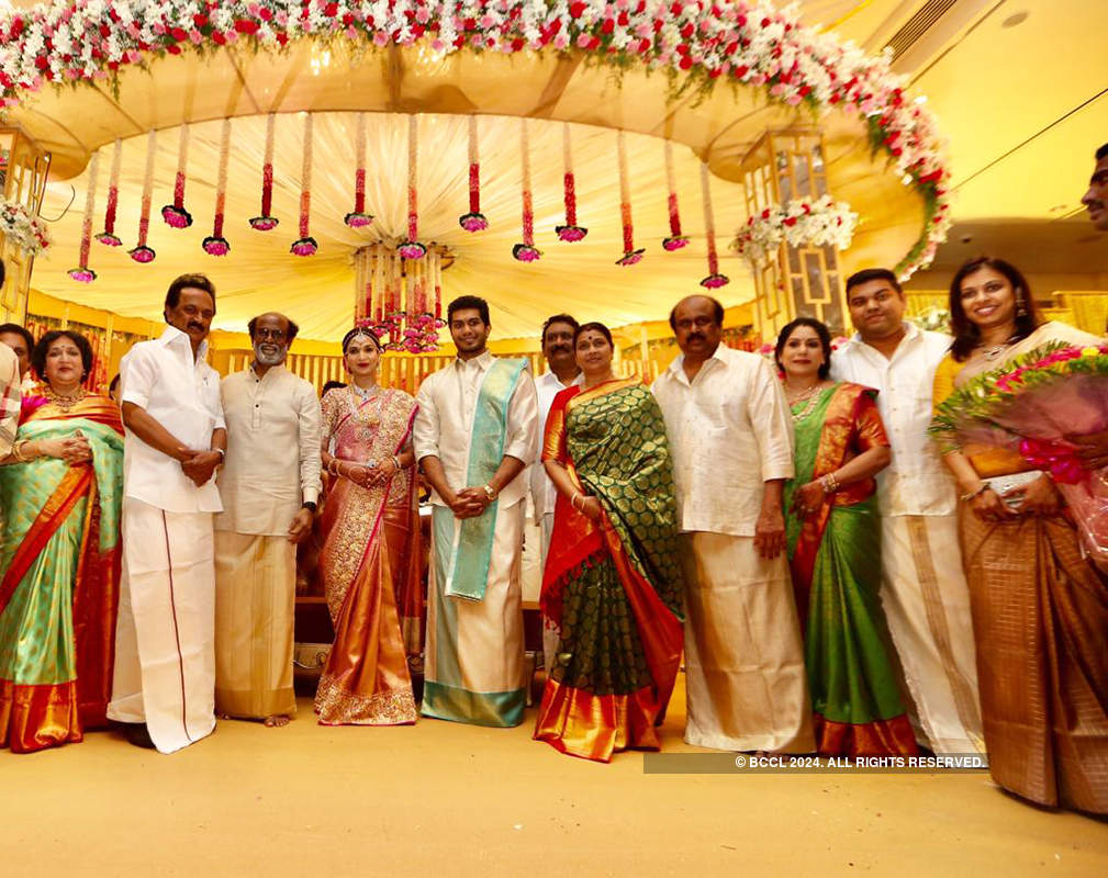Inside pictures from Soundarya Rajinikanth's starry wedding reception