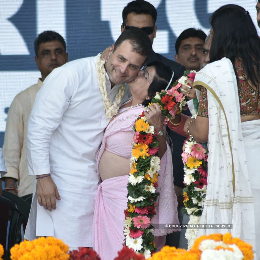 Rahul Gandhi kissed by woman at Gujarat rally on Valentine's Day