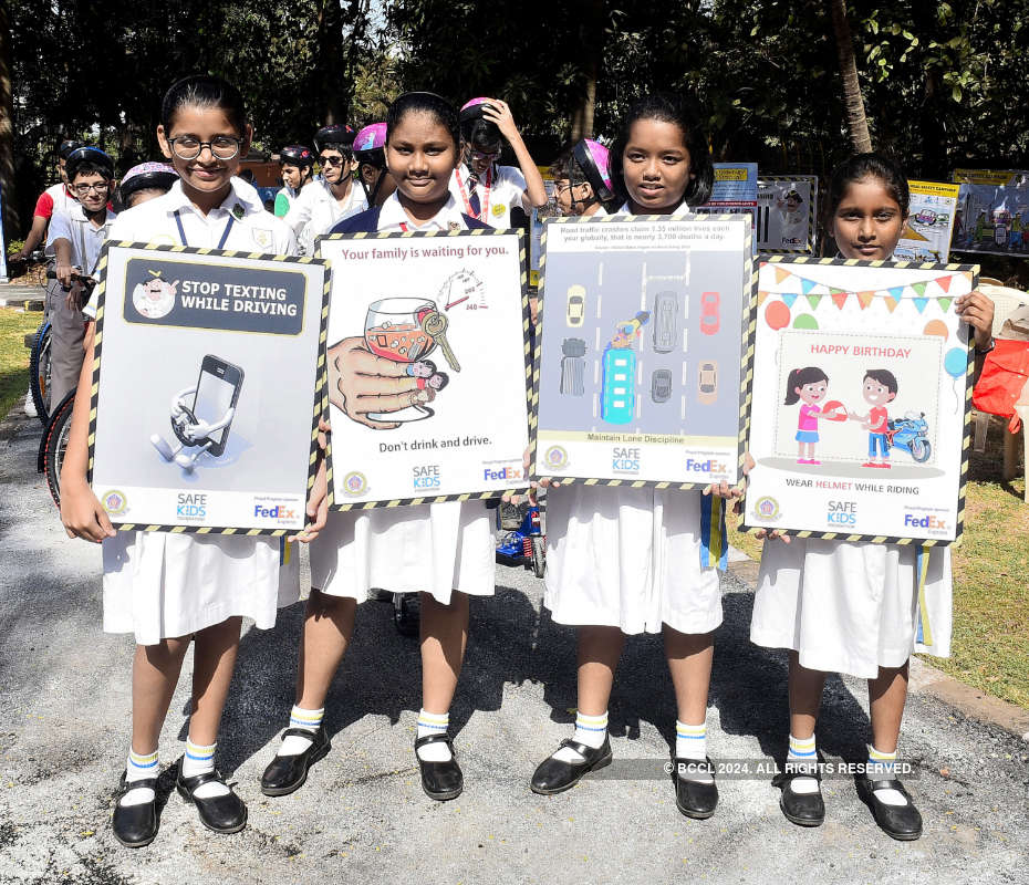 Kids participate in ‘Road Safety Week’ awareness campaign
