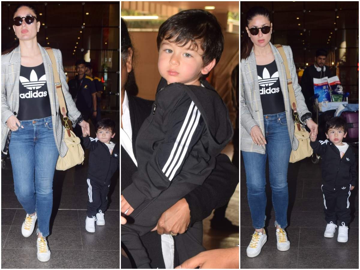 Kareena Kapoor Khan spotted at the airport with her little munchkin Taimur Ali Khan