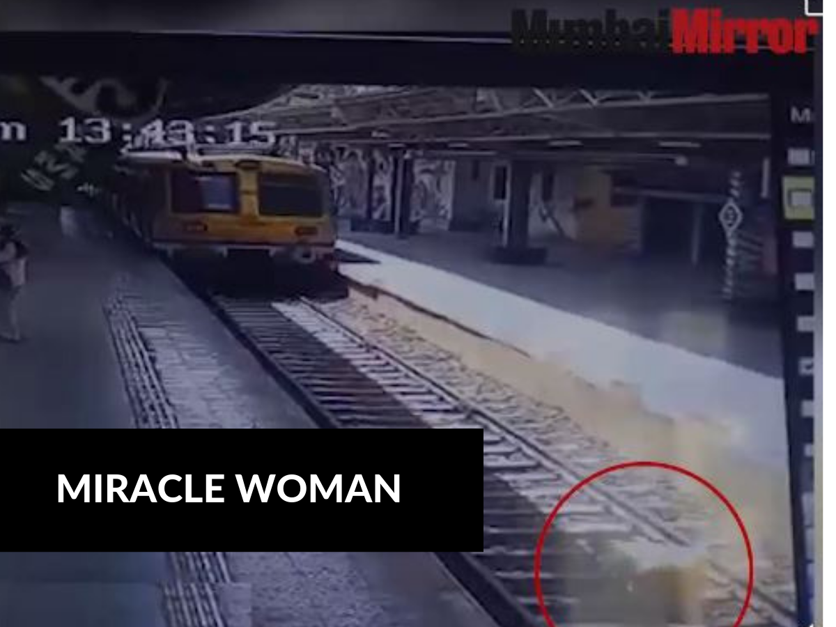 Kalyan: Miracle! Woman crossing tracks survives even as train runs over her