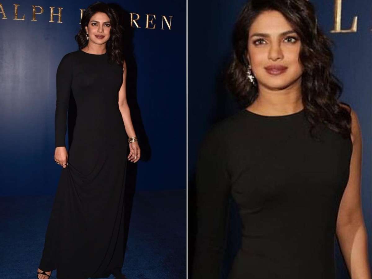 Priyanka in hot sale black dress