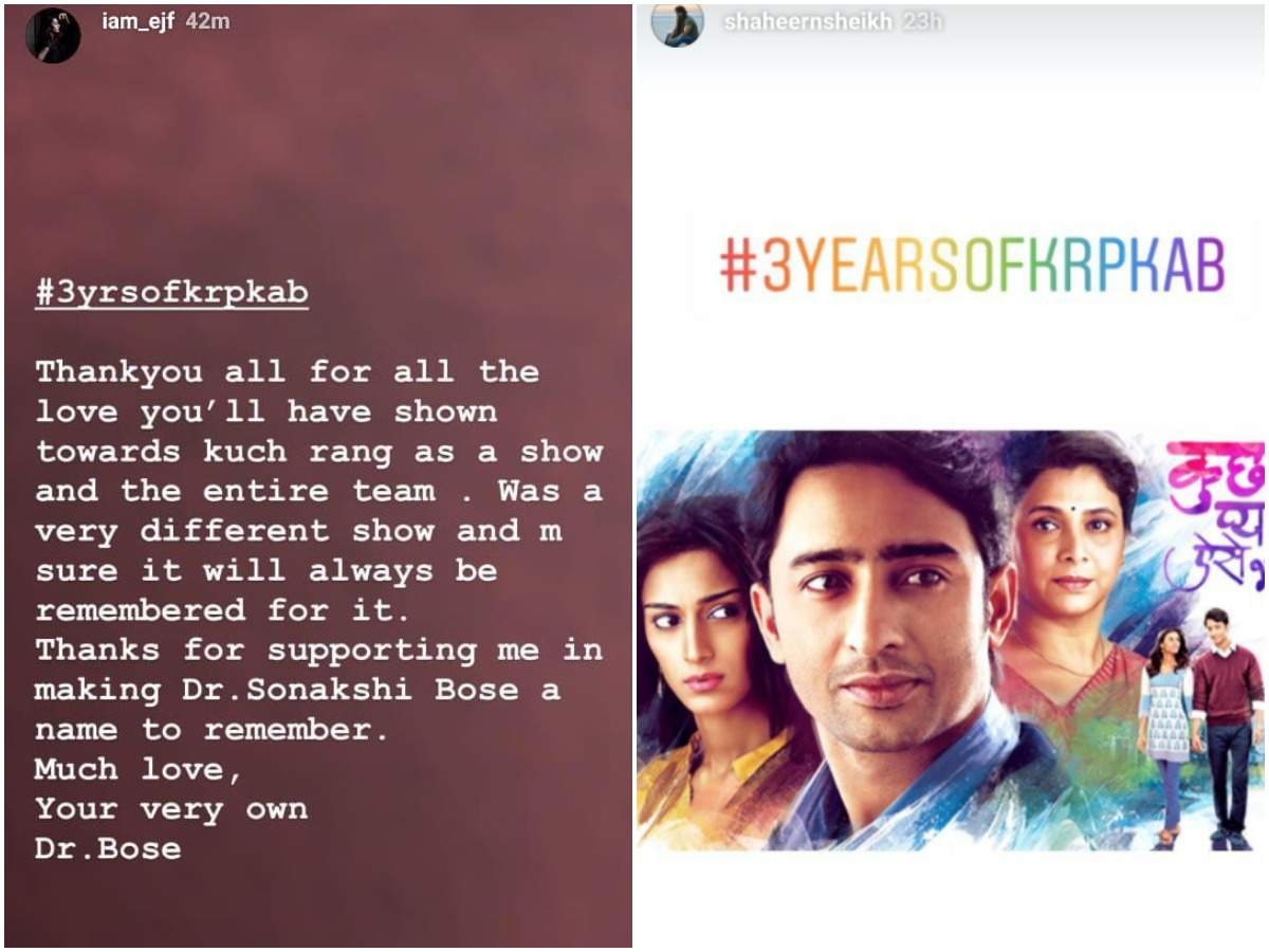 Erica Fernandes And Shaheer Sheikh S Show Kuch Rang Pyar Ke Aise Bhi Completes 3 Years Times Of India