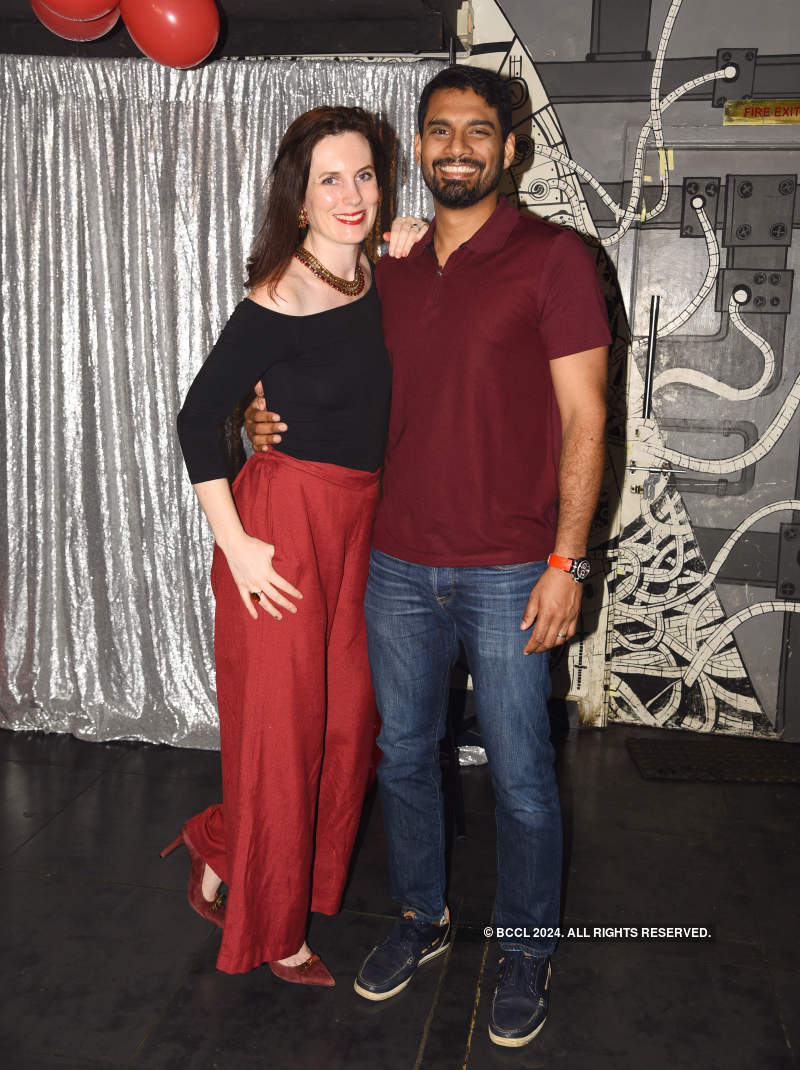 Rochelle Rao and Keith Sequeira attend a party at Thirsty Crow