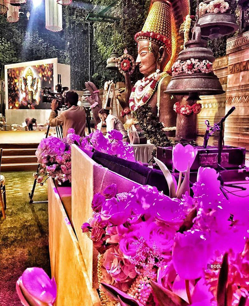 Antilia is all lit up, decorated with flowers for Akash Ambani and Shloka Mehta’s grand wedding