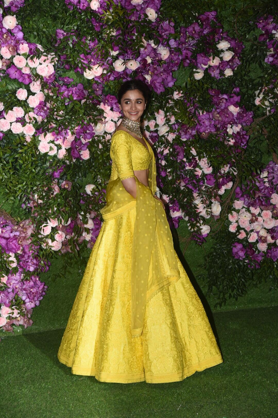 alia in yellow lehenga