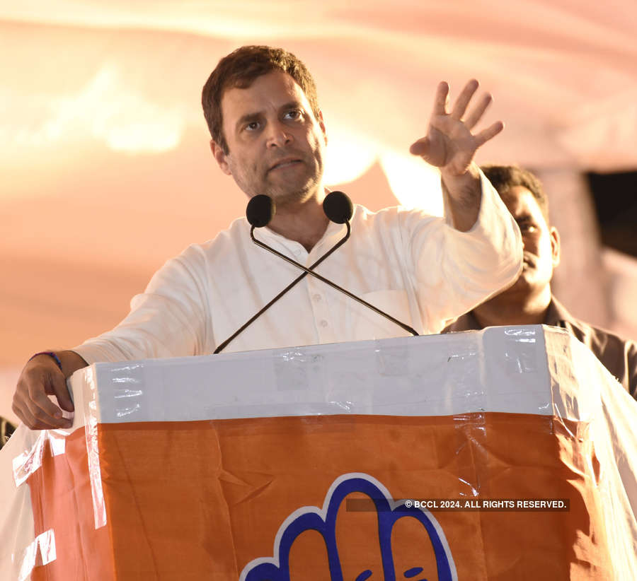 Rahul Gandhi holds rally in Shamshabad