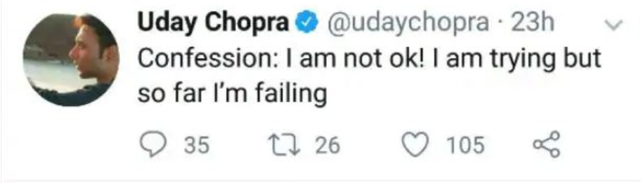   Tweet 1 "title =" Tweet 1 "/> </div>
<p>  His second tweet was even more heartbreaking: he compared the deactivation of his Twitter account to a death as close as possible.</p>
<div data-type=