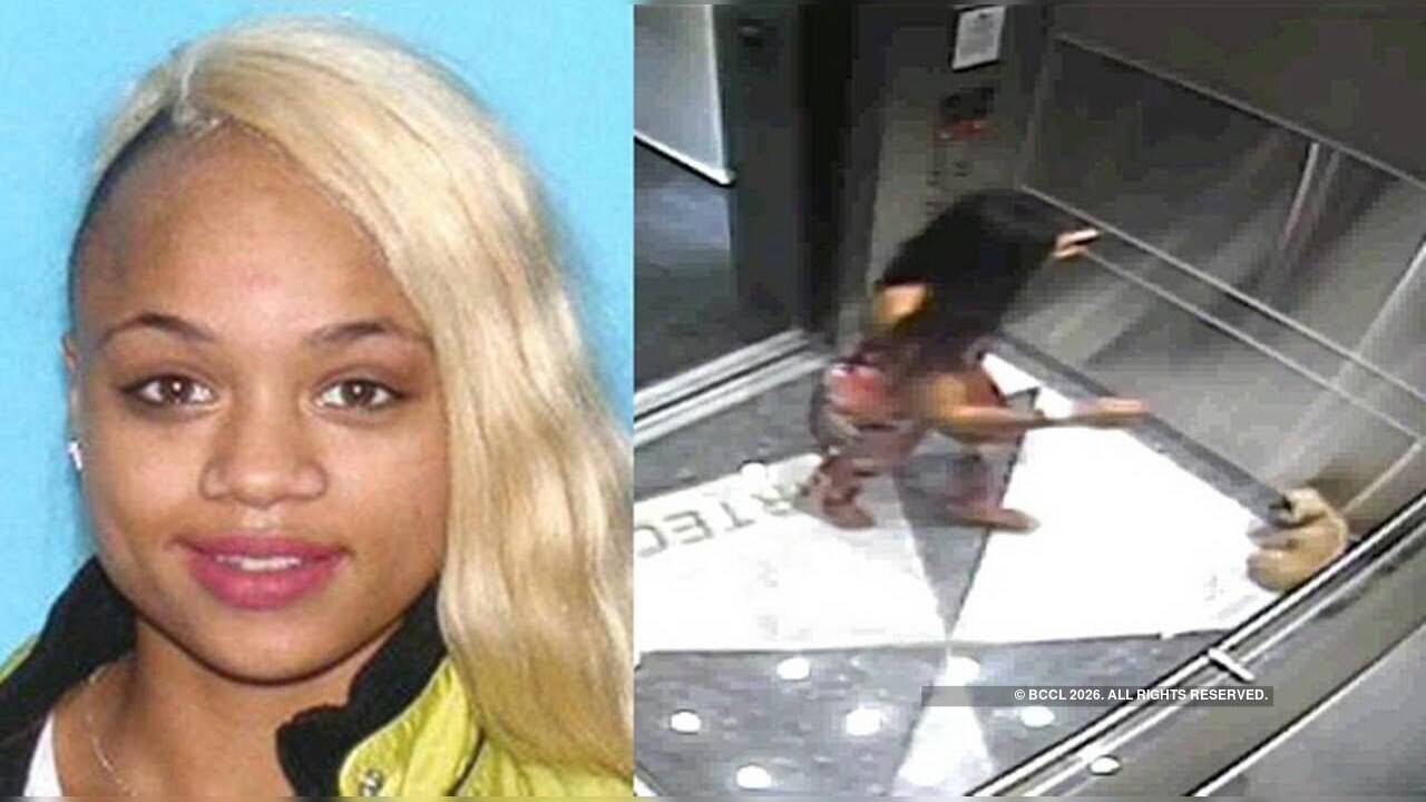 Model caught on camera for kicking her own dog in an elevator(02)