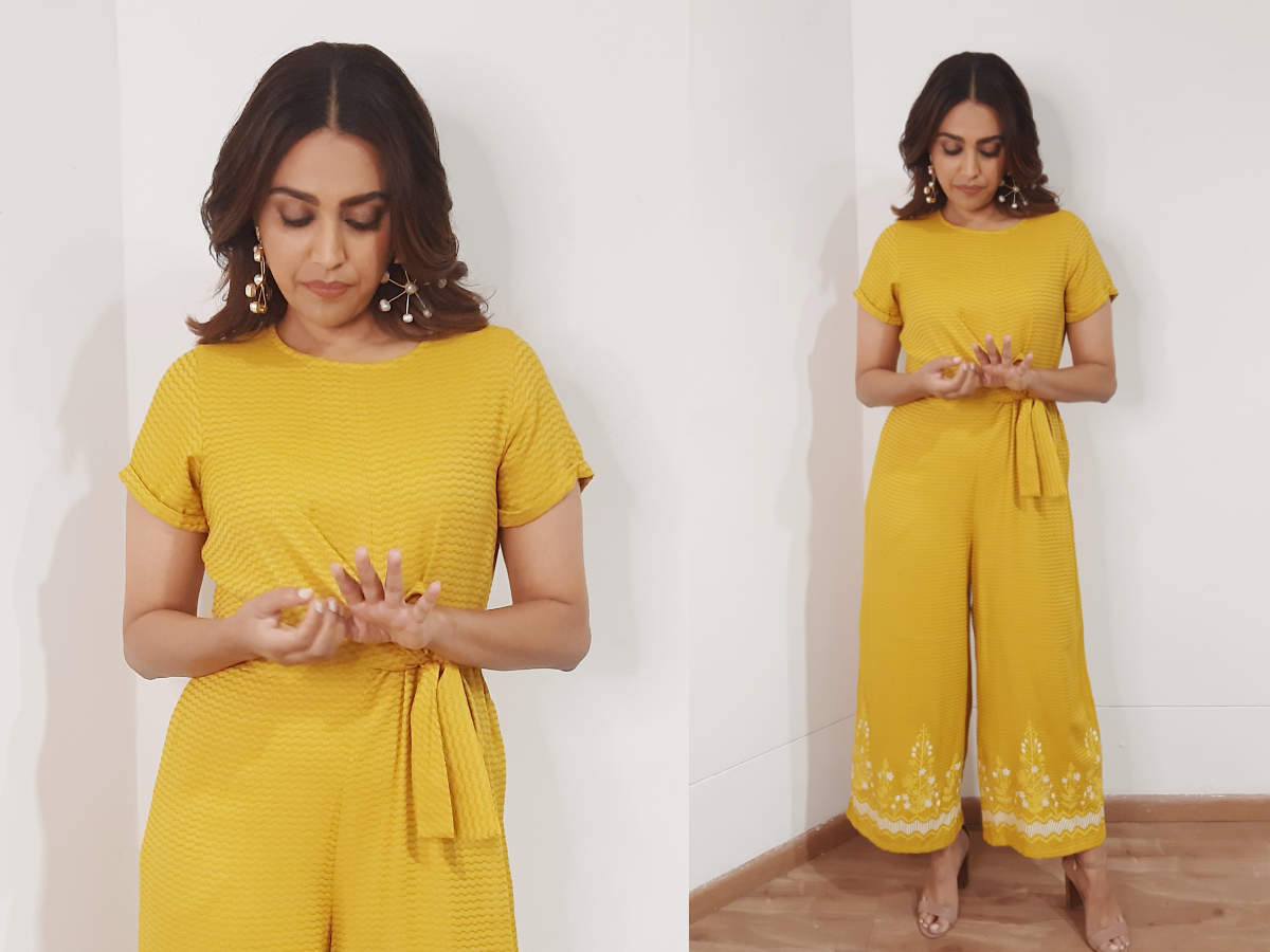 yellow jumpsuit outfit