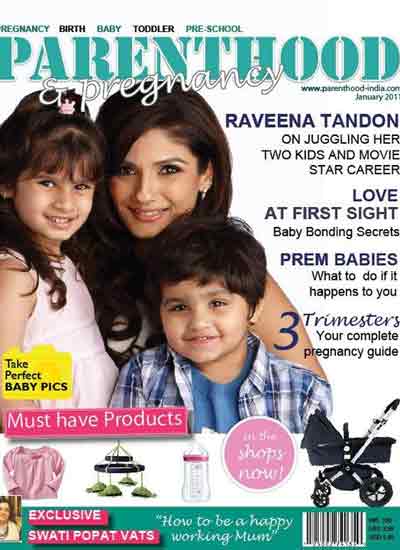 Celebs with their kids on mag cover
