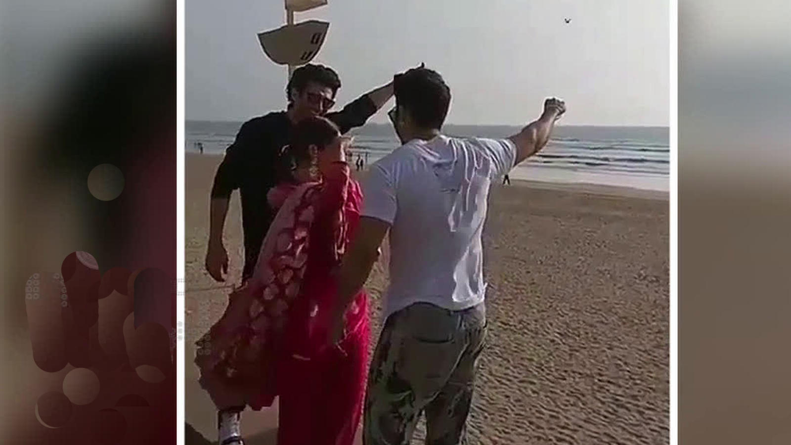   Varun Dhawan tries to throw Alia Bhatt on a cliff of Juhu Beach 