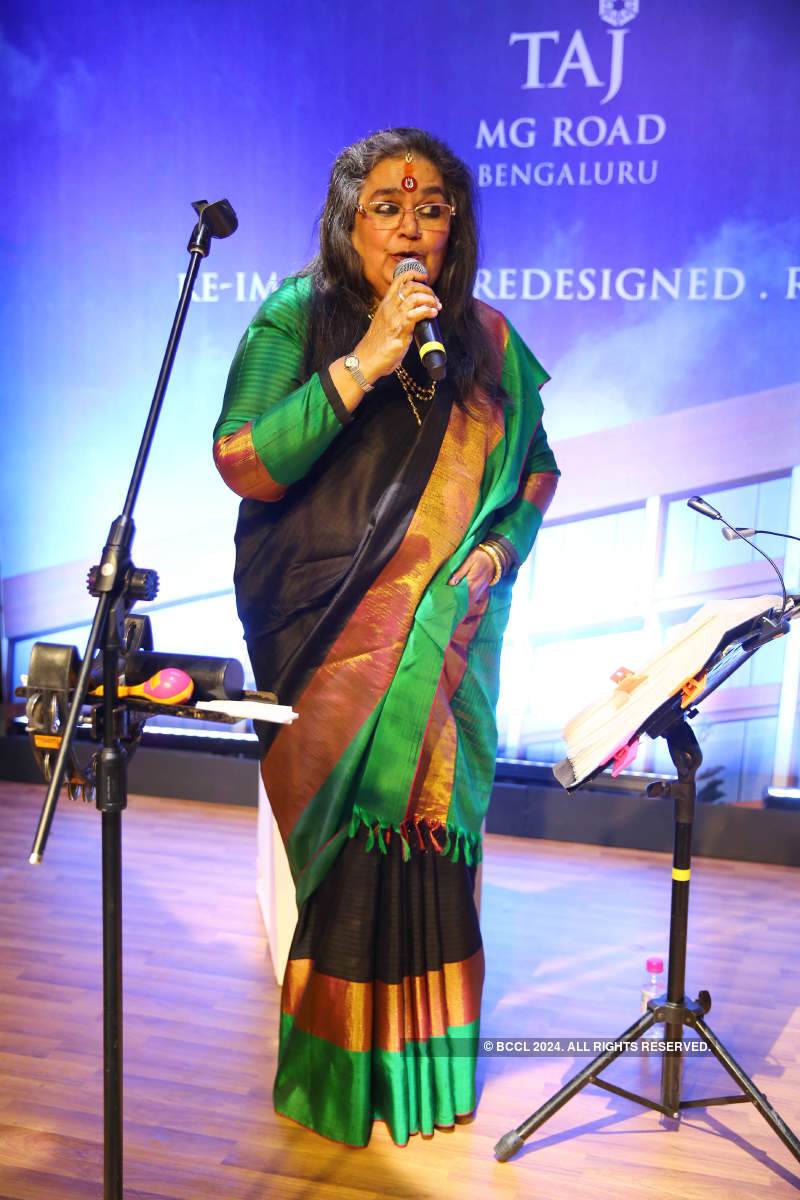 Usha Uthup performs at an event
