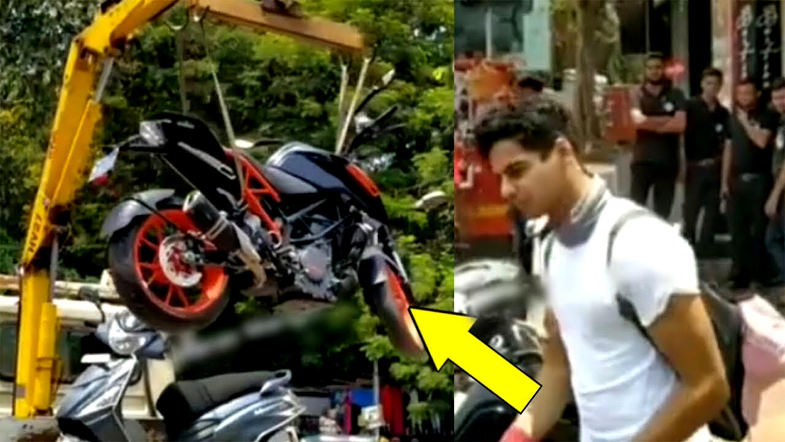   Ishaan Khatter's bicycle is towed by the traffic police to park in a forbidden zone 