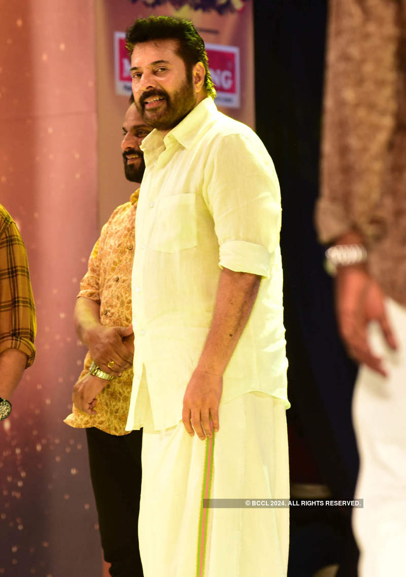 Actor Mammootty's movie 'Madhura Raja' pre-launch turns out to be a starry affair