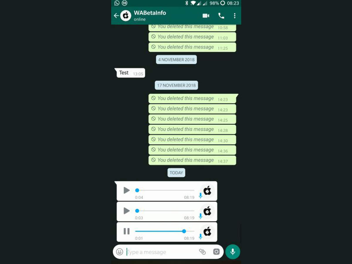 Support for automatic playing of voice messages