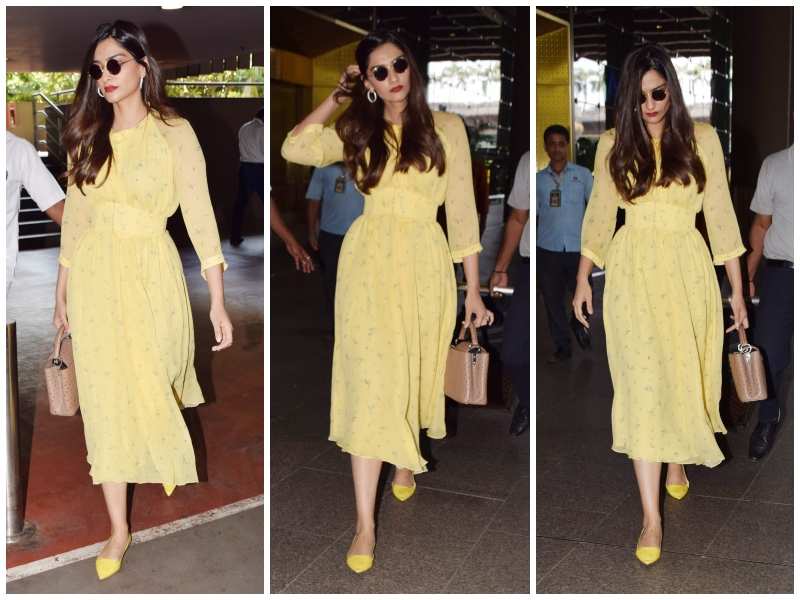 Photos: Sonam Kapoor makes heads turn in a stunning all-yellow outfit