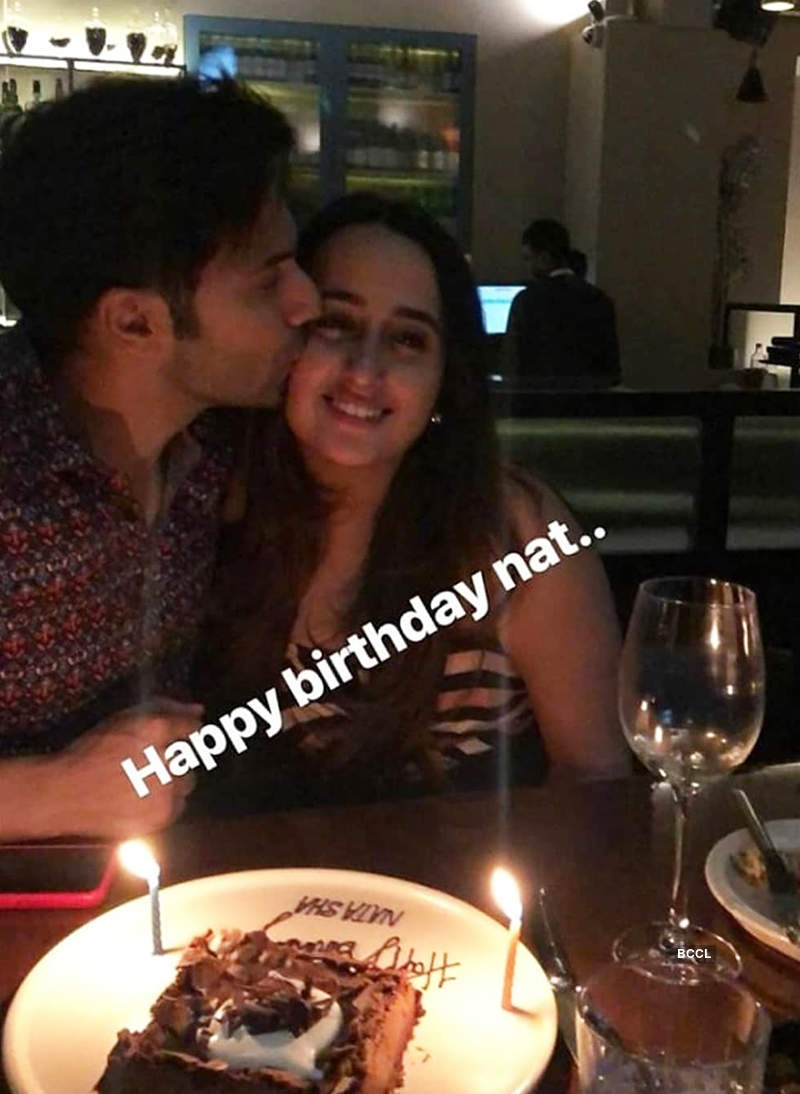 Varun Dhawan kisses ladylove Natasha Dalal on her midnight birthday party