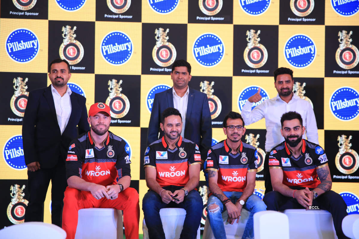 'Royal Challengers Bangalore' players attend an event