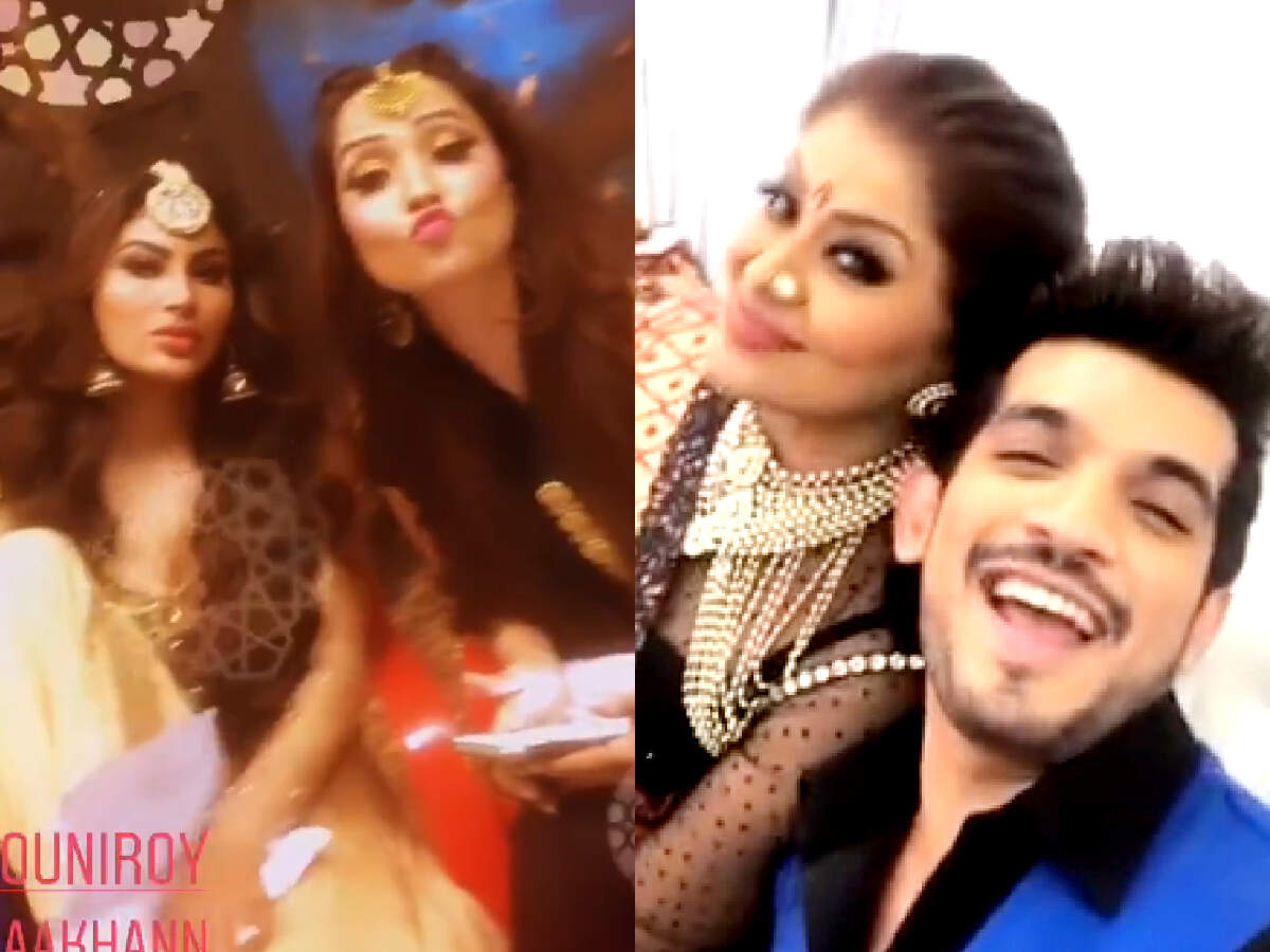   naagin2 "title =" naagin2 "/> </div>
<p>  Arjun Bijlani shared a few pictures and the whole group got together for a cool selfie and you can not miss it.</p>
<p>  We can see Krishna Mukherjee, who plays the oldest Taamsi, posing with Surbhi and Arjun.<br />
 </p>
<div data-type=