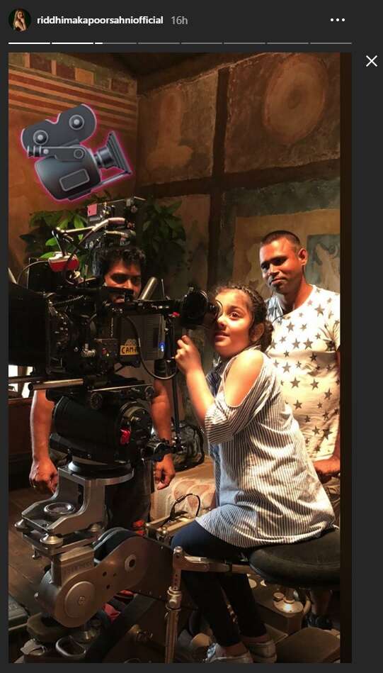  52" title = "52" /> </div>
<p> In the series of pictures shared on Instagram, Samara seems to be fascinated by the lens and can be seen cinematographer's place on the movie's set. Ranbir too can be seen giving some tips to his niece as he tries his hand on the camera. Not only that but Riddhima even shared an adorable throwback picture of the two.<br />
</p>
<div data-type=