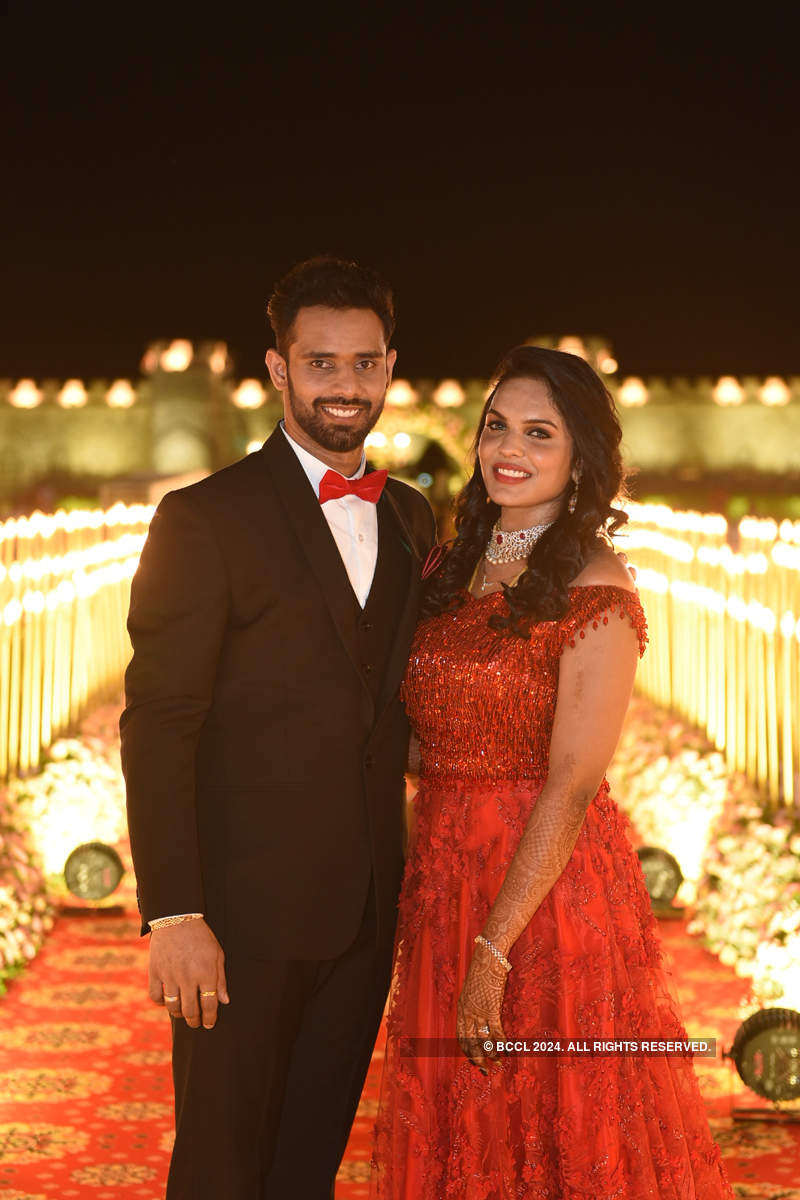 Indian cricketer Hanuma Vihari and Preeti Raj's wedding pictures