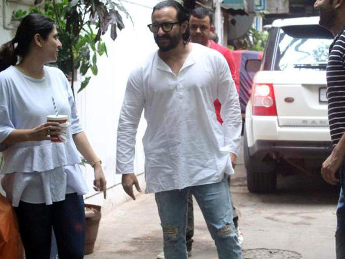 Saif Ali Khan snapped outside a studio in the city