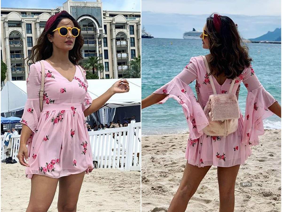 Hina Khan is a head-turner in this floral pink dress