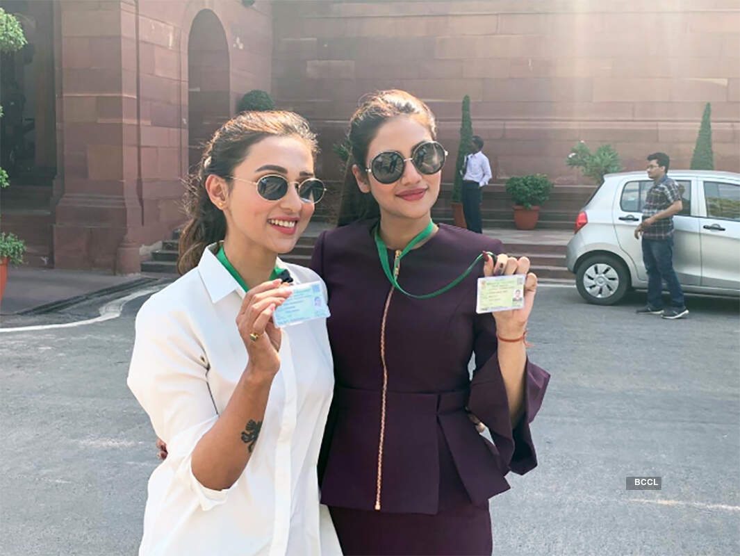 Mimi Chakraborty and Nusrat Jahan pictures