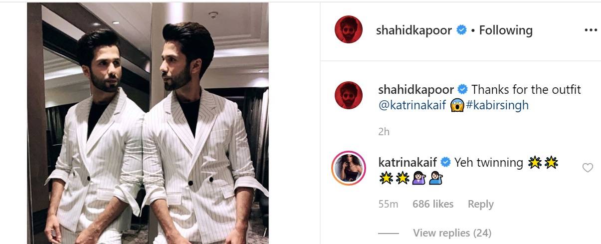   shahid kat "title =" shahid kat "/> </div>
<p>  Meanwhile," Kabir Singh "is a remake of the Telugu Superhit movie" Arjun Reddy "and takes the lead role in the main role of the woman. The film is directed by Sandeep Vanga who also directed the original drama.</p>
<p>  On the other hand, Katrina is in Goa for promotions of "Bharat". The film "Salman Khan Starrer", directed by Ali Abbas Zafar, was released on June 5th.
</p></div>
</pre>
</pre>
[ad_2]
<br /><a href=