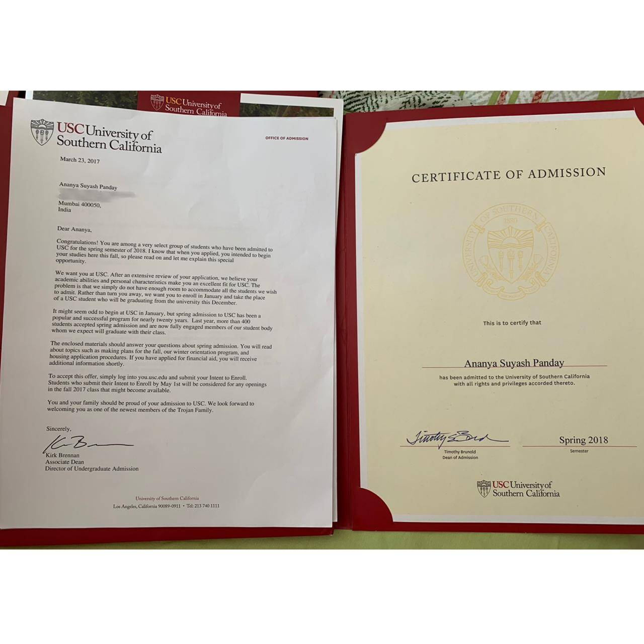 Usc Transfer Acceptance Letter Hot Sex Picture