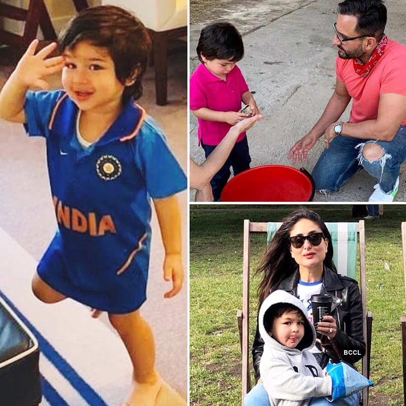 This picture of Saif Ali Khan all set to chop son Taimur's long, shaggy hair will make you smile