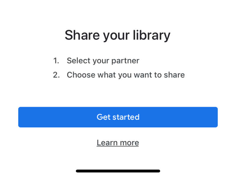 Share entire photo library with another person