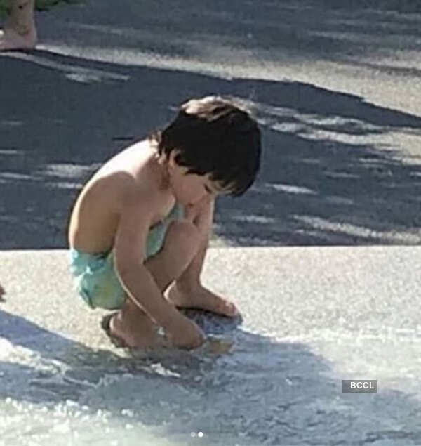 Taimur Ali Khan enjoys a pool party in London