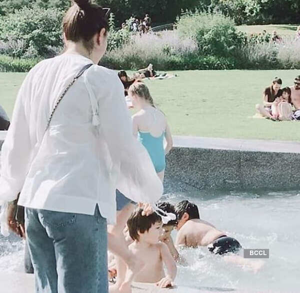 Taimur Ali Khan enjoys a pool party in London