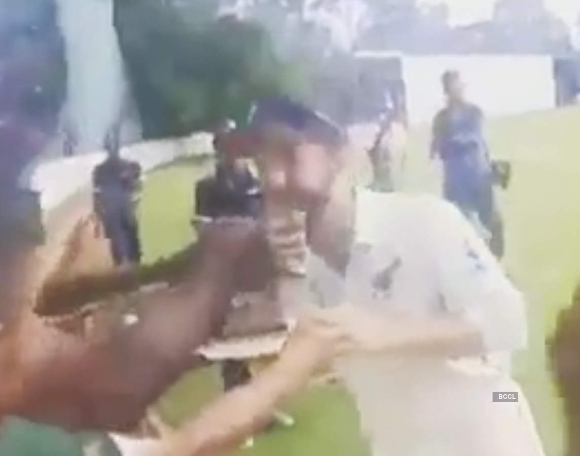 NZ captain Kane Williamson eats birthday cake from Sri Lankan fan