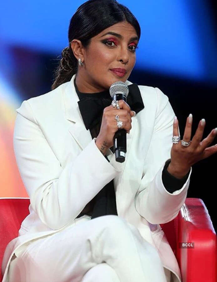 Priyanka Chopra stuns in bold pantsuit